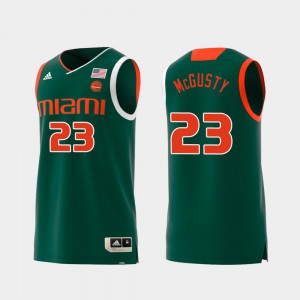 Mens University of Miami #23 Kameron McGusty Green Replica Swingman College Basketball Jersey 443174-727