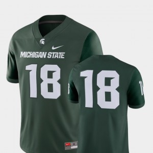 For Men MSU #18 Green College Football 2018 Game Jersey 135553-435