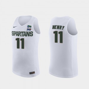 Men Michigan State Spartans #11 Aaron Henry White 2019 Final-Four Replica Jersey 708562-273
