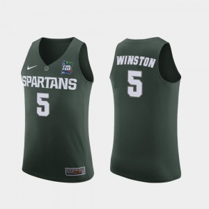 For Men's Michigan State Spartans #5 Cassius Winston Green 2019 Final-Four Replica Jersey 406957-725