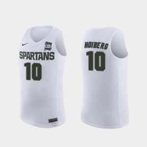 For Men's Michigan State #10 Jack Hoiberg White 2019 Final-Four Replica Jersey 299953-363