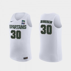 Men's Spartans #30 Marcus Bingham Jr. White 2019 Final-Four Replica Jersey 849052-183