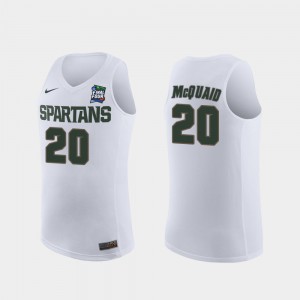 For Men Spartans #20 Matt McQuaid White 2019 Final-Four Replica Jersey 233680-845
