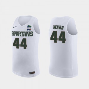 For Men's Michigan State Spartans #44 Nick Ward White 2019 Final-Four Replica Jersey 646835-396