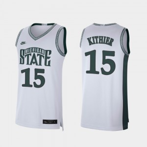 For Men's Michigan State Spartans #15 Thomas Kithier White Retro Limited College Basketball Jersey 374439-184