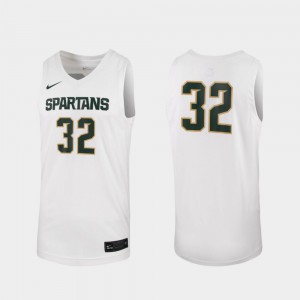 For Men's Spartans #32 White Replica College Basketball Jersey 995240-655
