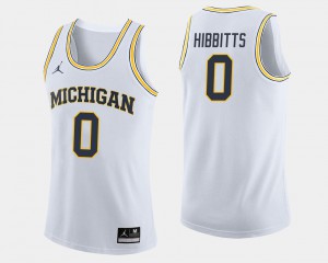 For Men's U of M #0 Brent Hibbitts White College Basketball Jersey 321036-364