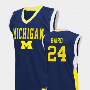 Men Michigan #24 C.J. Baird Blue Fadeaway College Basketball Jersey 145931-375