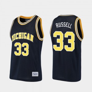 Mens Michigan #33 Cazzie Russell Navy Alumni Basketball Jersey 177091-654