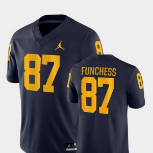 For Men's Michigan #87 Devin Funchess Navy Game College Football Jersey 871994-602