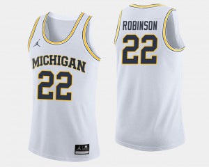 Men's Michigan #22 Duncan Robinson White College Basketball Jersey 897080-494