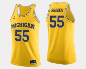 Men's Wolverines #55 Eli Brooks Maize College Basketball Jersey 444246-271