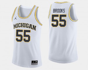 For Men Michigan #55 Eli Brooks White College Basketball Jersey 542887-210