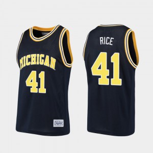Men Michigan Wolverines #41 Glen Rice Navy Alumni Basketball Jersey 405398-452