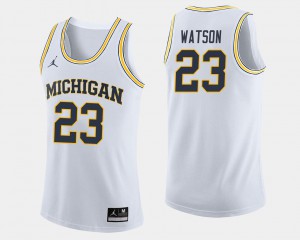 For Men's U of M #23 Ibi Watson White College Basketball Jersey 755669-341
