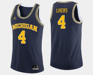 Men Michigan Wolverines #4 Isaiah Livers Navy College Basketball Jersey 652052-265