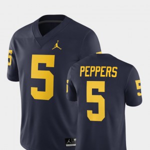 For Men's Michigan #5 Jabrill Peppers Navy Alumni Football Game Player Jersey 773454-432