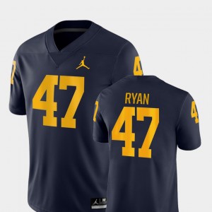 For Men Wolverines #47 Jake Ryan Navy Game College Football Jersey 257376-187