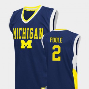 Mens University of Michigan #2 Jordan Poole Blue Fadeaway College Basketball Jersey 471993-190