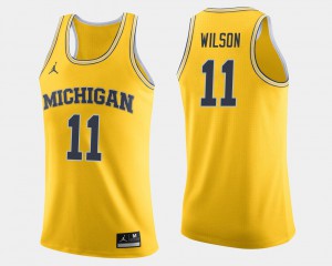 Men's Wolverines #11 Luke Wilson Maize College Basketball Jersey 438795-791