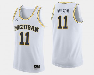 For Men Michigan Wolverines #11 Luke Wilson White College Basketball Jersey 511148-411