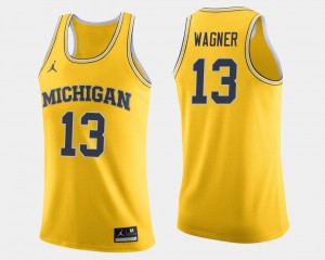 For Men Wolverines #13 Moritz Wagner Maize College Basketball Jersey 672907-594