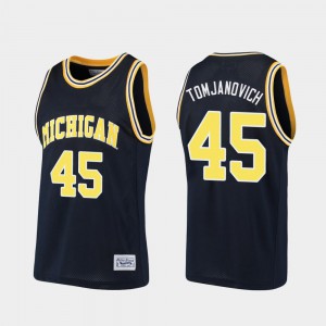 For Men's Michigan #45 Rudy Tomjanovich Navy Alumni Basketball Jersey 294910-175
