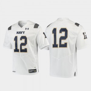 Mens Navy #12 White Premier College Football Jersey 814359-942