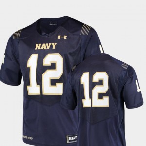 Mens United States Naval Academy #12 Navy College Football Team Replica Jersey 444307-563