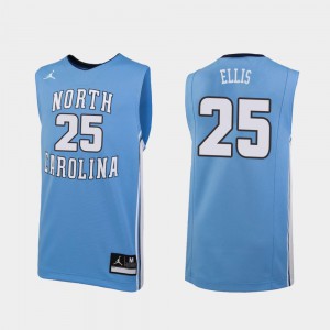 For Men's North Carolina #25 Caleb Ellis Carolina Blue Replica College Basketball Jersey 841240-314