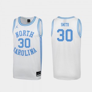 For Men's UNC Tar Heels #30 K.J. Smith White March Madness Special College Basketball Jersey 785026-254