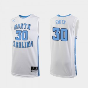 For Men North Carolina Tar Heels #30 K.J. Smith White Replica College Basketball Jersey 779764-377