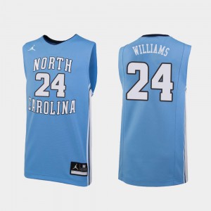 Mens North Carolina #24 Kenny Williams Carolina Blue Replica College Basketball Jersey 269428-309