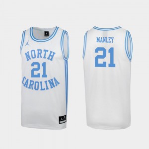 For Men University of North Carolina #21 Sterling Manley White March Madness Special College Basketball Jersey 325352-960