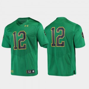 For Men's Fighting Irish #12 Green Replica Football Jersey 317356-456
