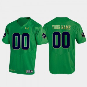 For Men's University of Notre Dame #00 Kelly Green Replica Football Custom Jerseys 944528-295