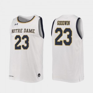 For Men ND #23 Dane Goodwin White Replica 2019-20 College Basketball Jersey 608150-490