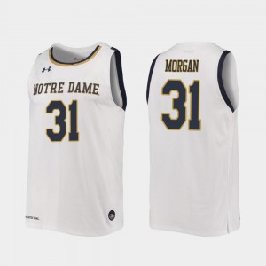 Mens University of Notre Dame #31 Elijah Morgan White Replica 2019-20 College Basketball Jersey 738208-458