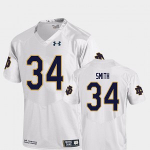 Men's University of Notre Dame #34 Jahmir Smith White College Football Replica Jersey 547923-249