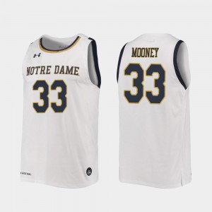 For Men's ND #33 John Mooney White Replica 2019-20 College Basketball Jersey 175278-657