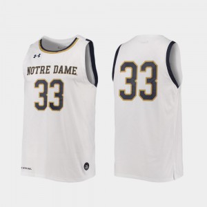 Men's Notre Dame #33 White Replica College Basketball Jersey 262388-994