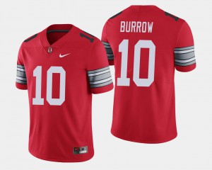 For Men's Ohio State Buckeye #10 Joe Burrow Scarlet 2018 Spring Game Limited Jersey 264776-793