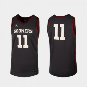 Mens University Of Oklahoma #11 Anthracite Replica College Basketball Jersey 738892-955