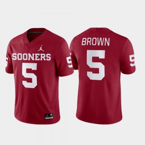 Men's University Of Oklahoma #5 Marquise Brown Crimson Game College Football Jersey 944964-678