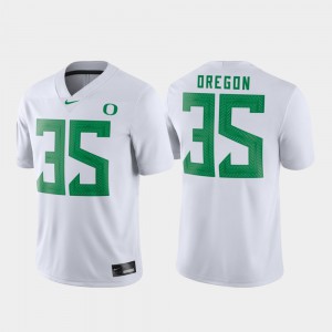 For Men's Oregon Ducks #35 White Game Football Jersey 498274-533