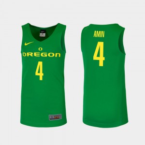 For Men Oregon Ducks #4 Ehab Amin Green Replica College Basketball Jersey 542237-723