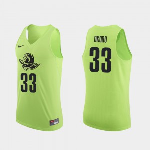 Men Oregon Ducks #33 Francis Okoro Apple Green Authentic College Basketball Jersey 636920-937