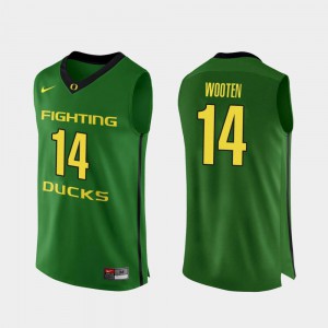 Mens University of Oregon #14 Kenny Wooten Apple Green Authentic College Basketball Jersey 391323-682