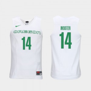 For Men's UO #14 Kenny Wooten White Authentic Performace Elite Authentic Performance College Basketball Jersey 767185-273