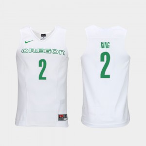 Men Oregon Duck #2 Louis King White Authentic Performace Elite Authentic Performance College Basketball Jersey 275509-780